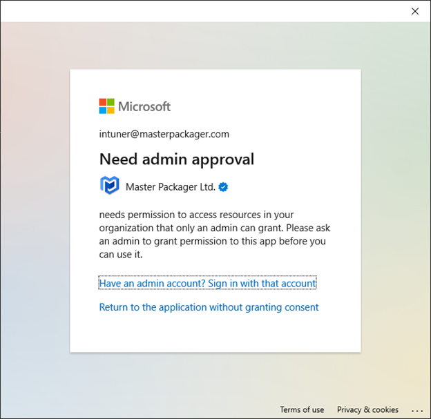Insufficient permissions message