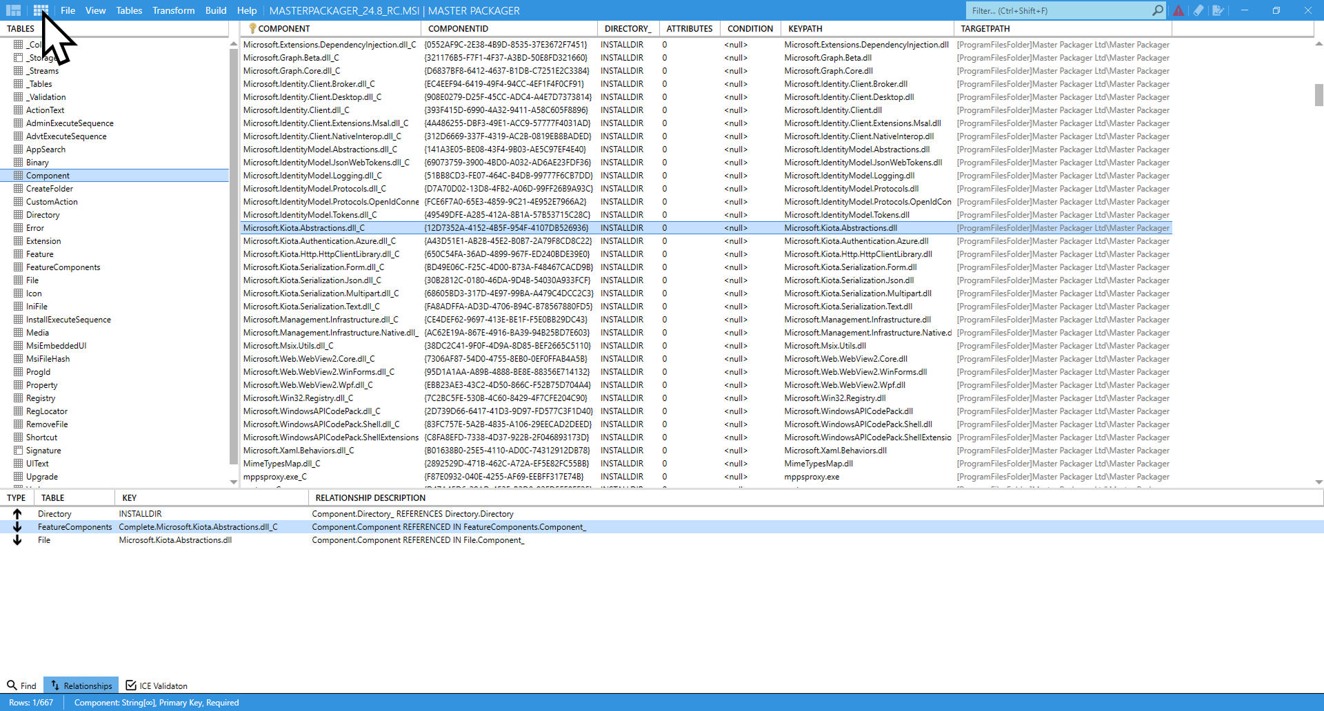 Master Packager - Table Editor UI