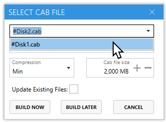 Master Packager Advanced Editor - Selecting CAB file