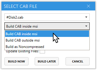 Master Packager Advanced Editor - CAB file Placement
