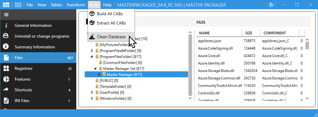 Master Packager Advanced Editor - Clean Database