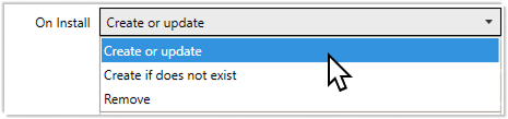 Master packager Advanced Editor - Environment Variables - Action On Install