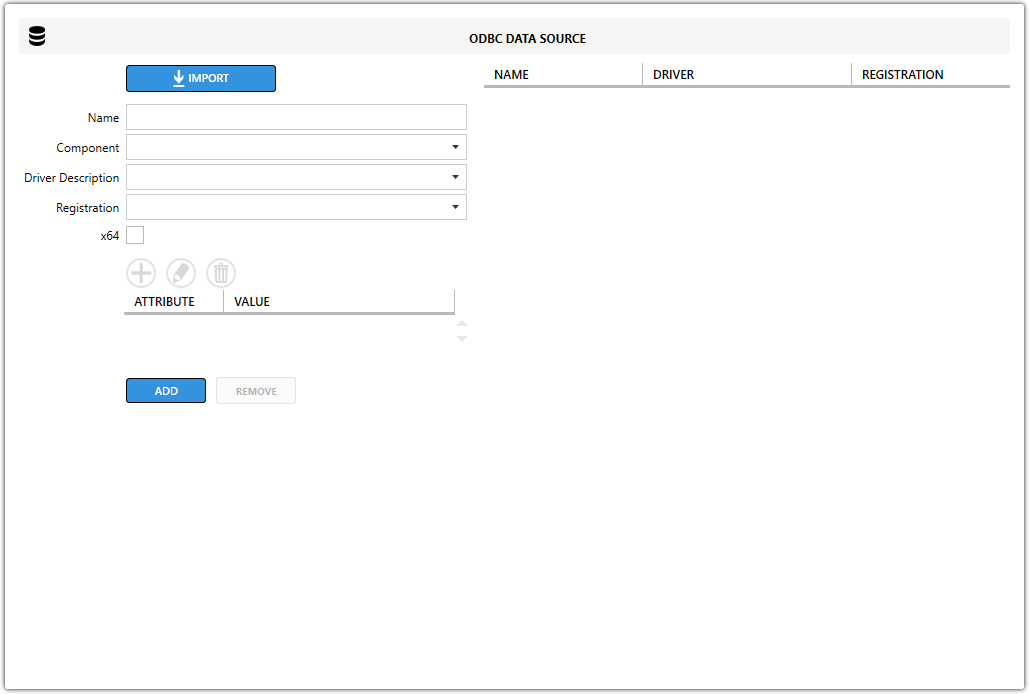 Master Packager Advanced Editor — ODBC Data Source