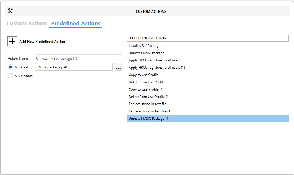 Master Packager Advanced Editor - Uninstall MSIX Package