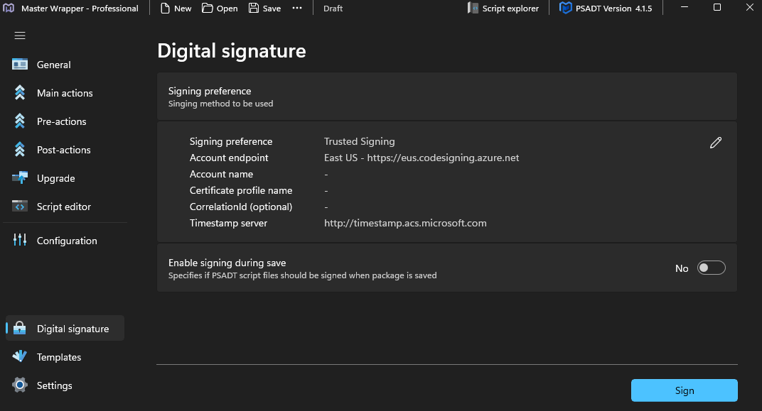 Digital Signature — Master Wrapper
