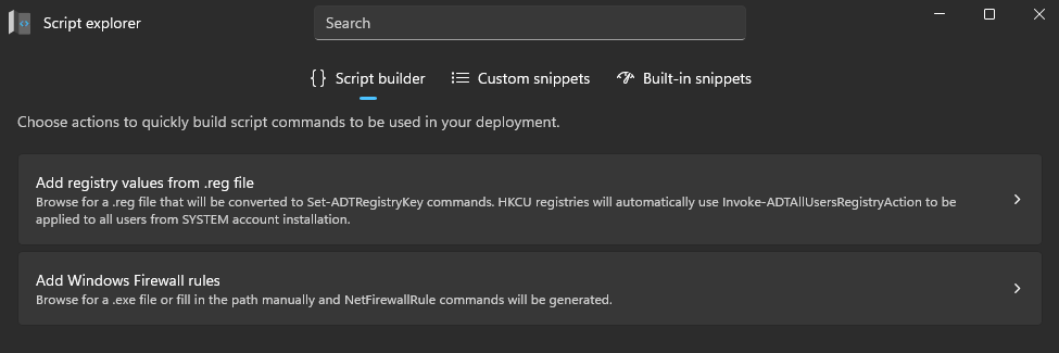 Script Explorer in Master Wrapper