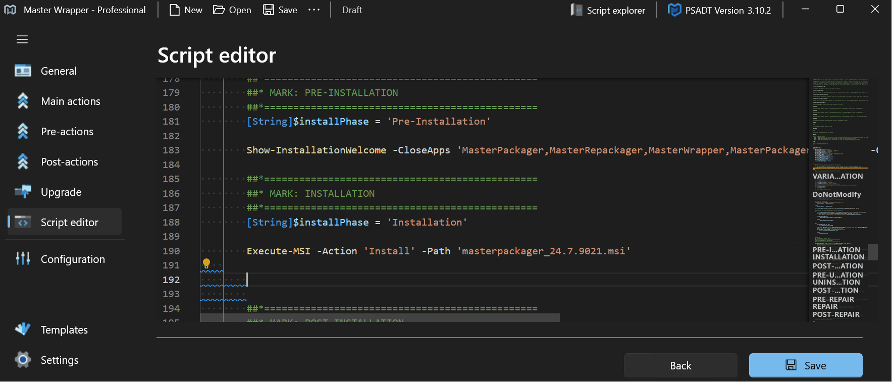 Master Wrapper Script Editor with IntelliSense