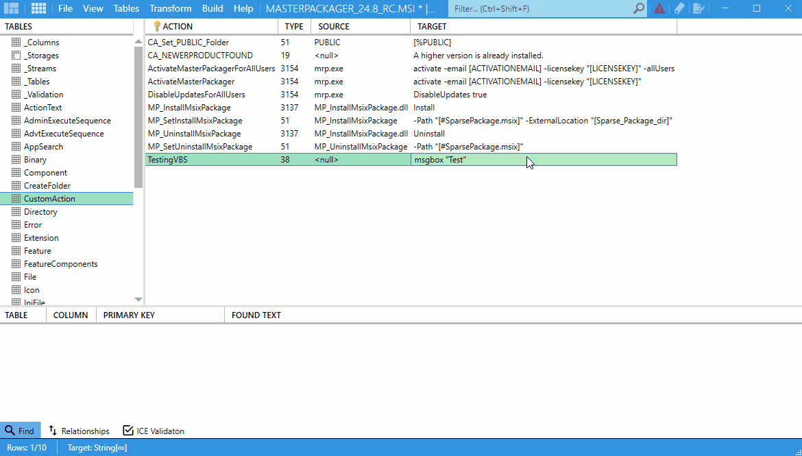 Master Packager - VBS / JScript Editor