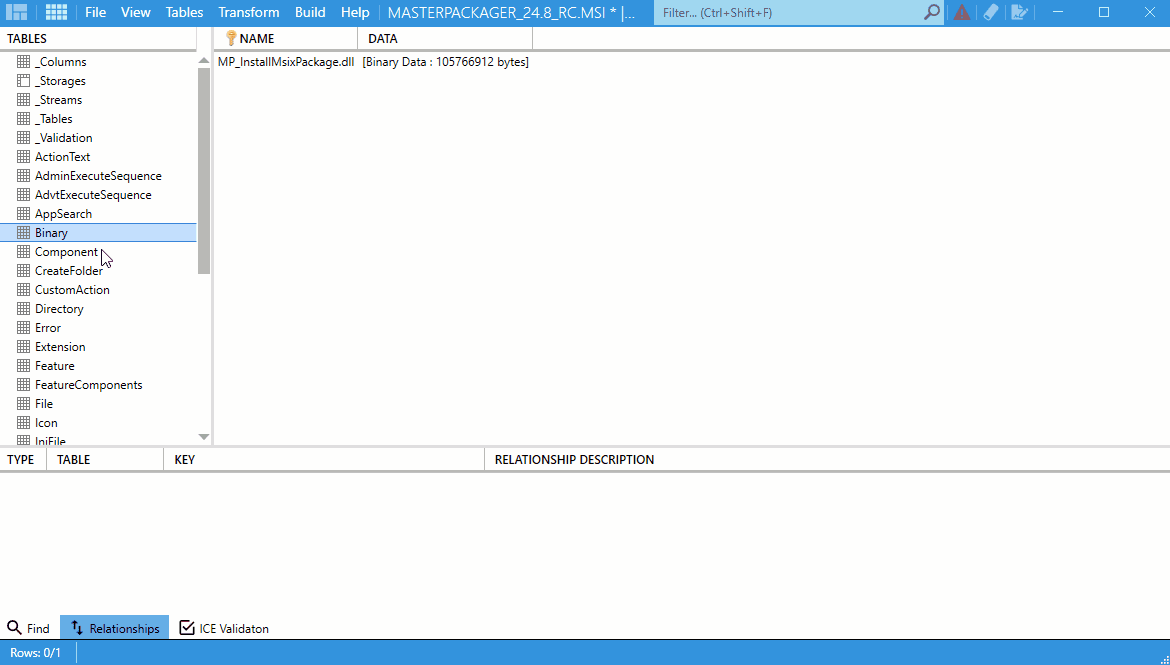 Master Packager - Table Relationship Tracing