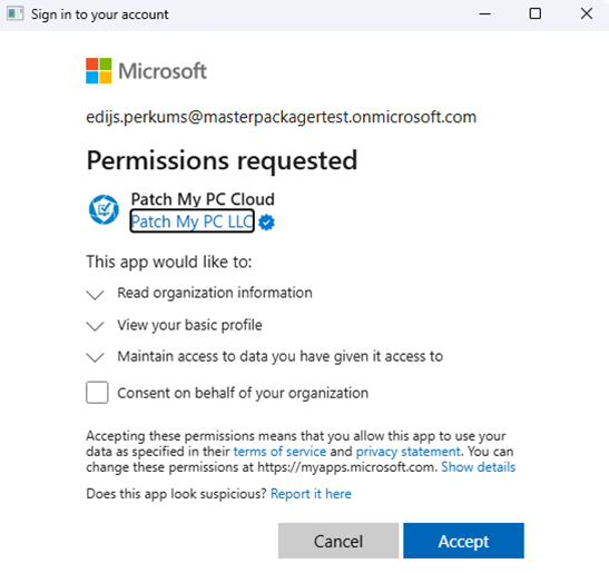 PMPC Requested permissions